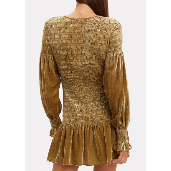 Loveshackfancy Scarlett Smocked Velvet Mini Dress - Picture 3 of 10